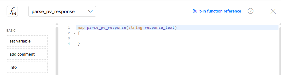 Custom function auto-generated signature and braces